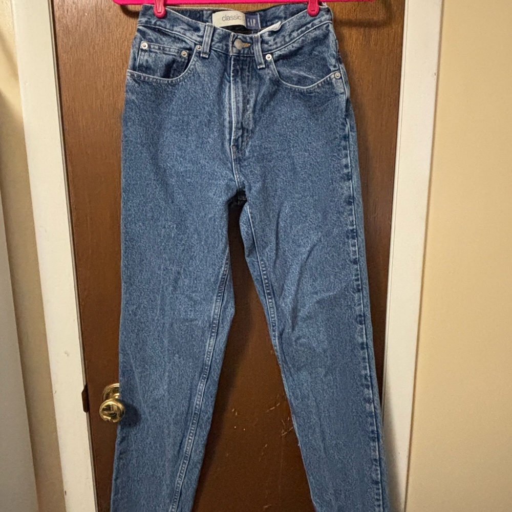 Vintage 90s GAP Blue High-Waisted Straight Leg Jeans Long